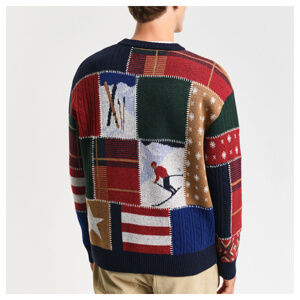 GANT Patchworked Crew Neck Sweater